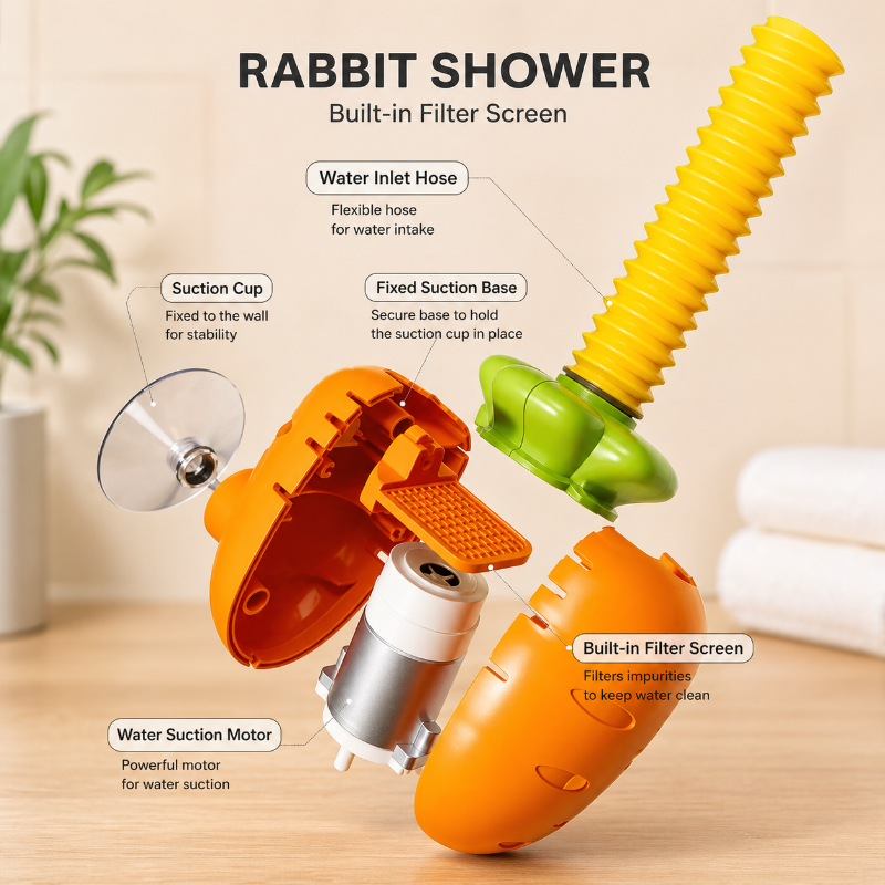 Rabbit Bath Shower Toy – Divertimento e giochi d'acqua – Giocattolo da bagno con spruzzatore