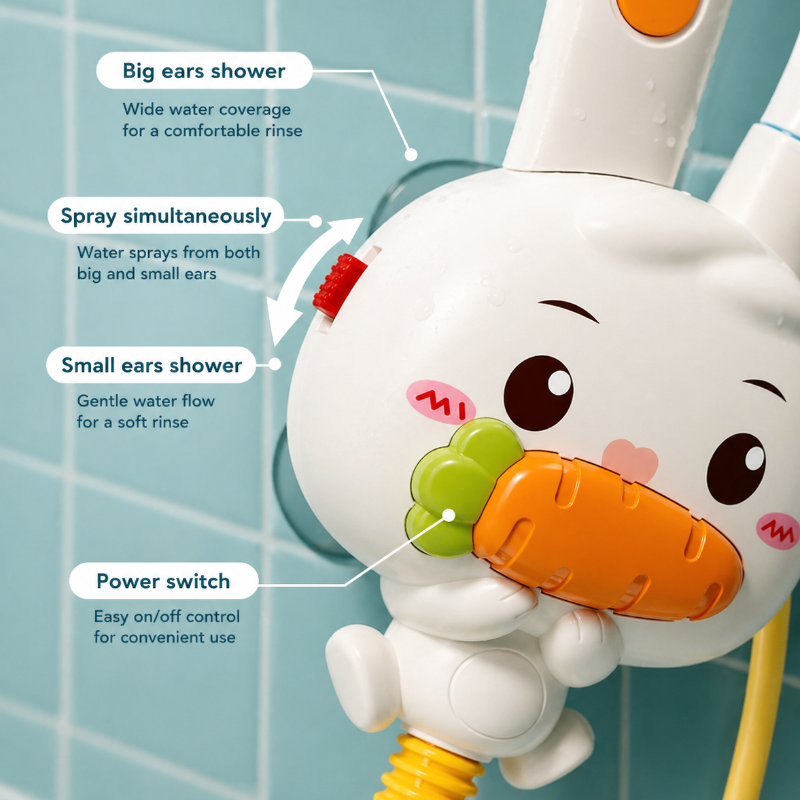 Rabbit Bath Shower Toy – Divertimento e giochi d'acqua – Giocattolo da bagno con spruzzatore
