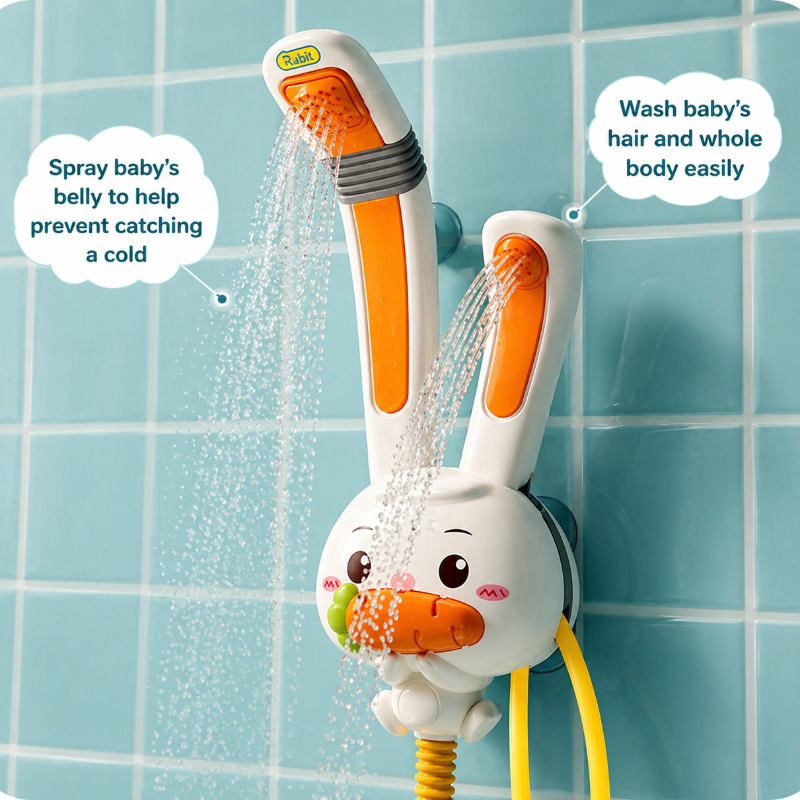 Rabbit Bath Shower Toy – Divertimento e giochi d'acqua – Giocattolo da bagno con spruzzatore