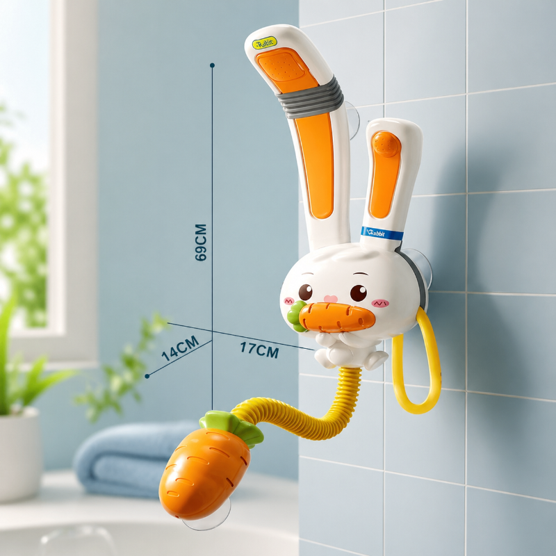 Rabbit Bath Shower Toy – Divertimento e giochi d'acqua – Giocattolo da bagno con spruzzatore