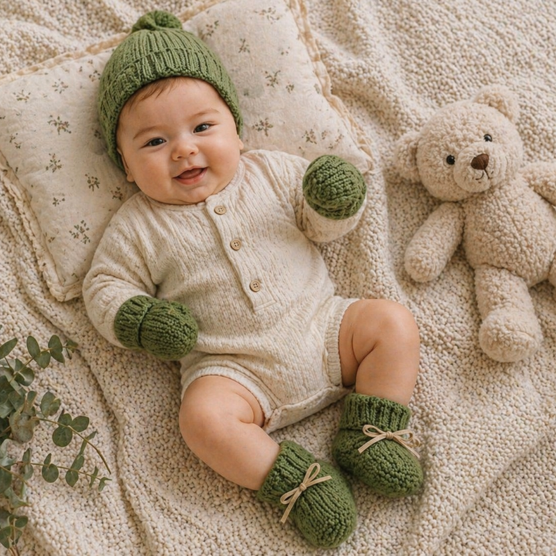Booties & Mittens – Morbido e caldo – Set di guanti e scarpine