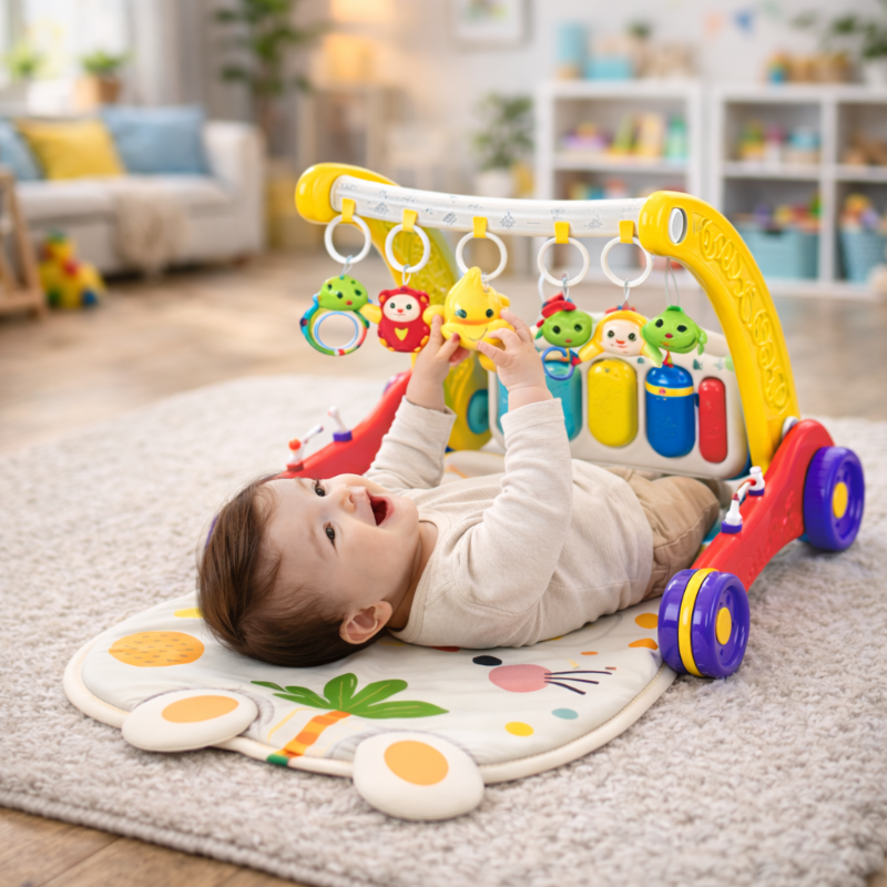 Step & Play – Interattivo e sicuro – 3 in 1 Walker & Baby Gym