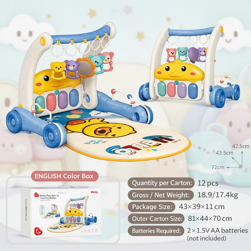 Step & Play – Interattivo e sicuro – 3 in 1 Walker & Baby Gym