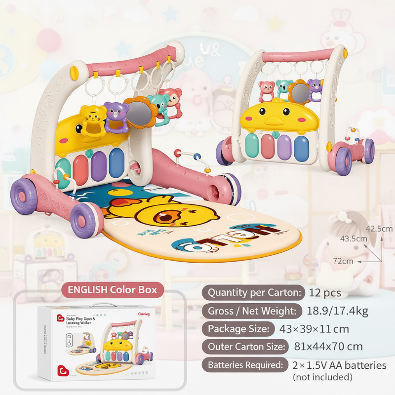 Step & Play – Interattivo e sicuro – 3 in 1 Walker & Baby Gym