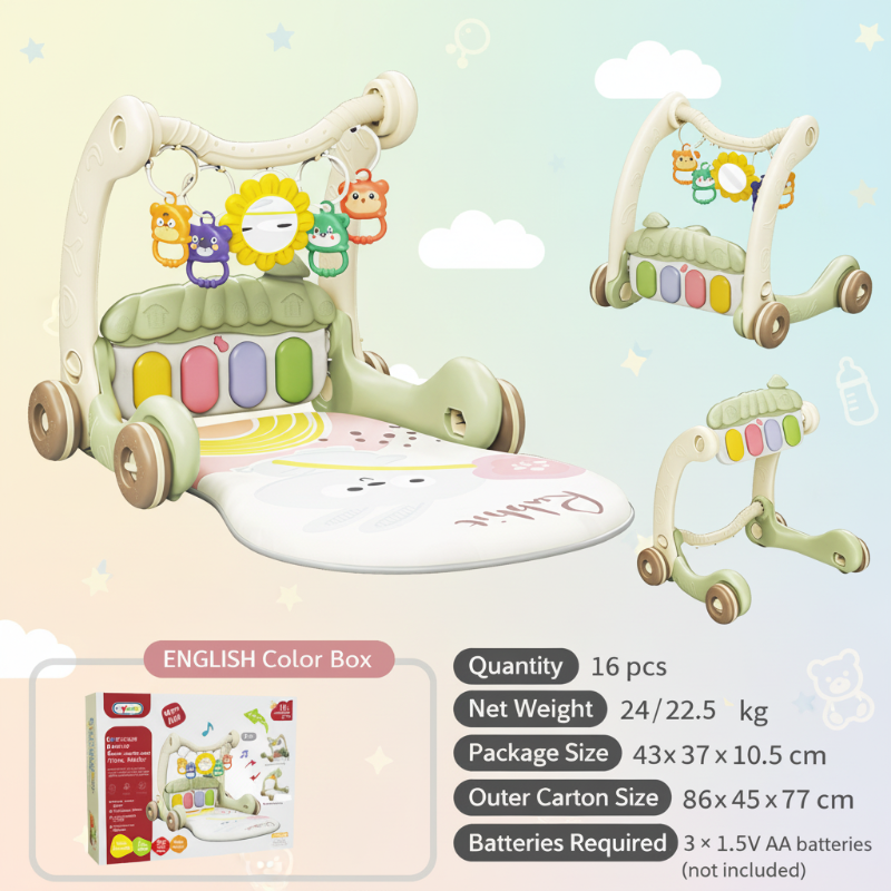 Step & Play – Interattivo e sicuro – 3 in 1 Walker & Baby Gym