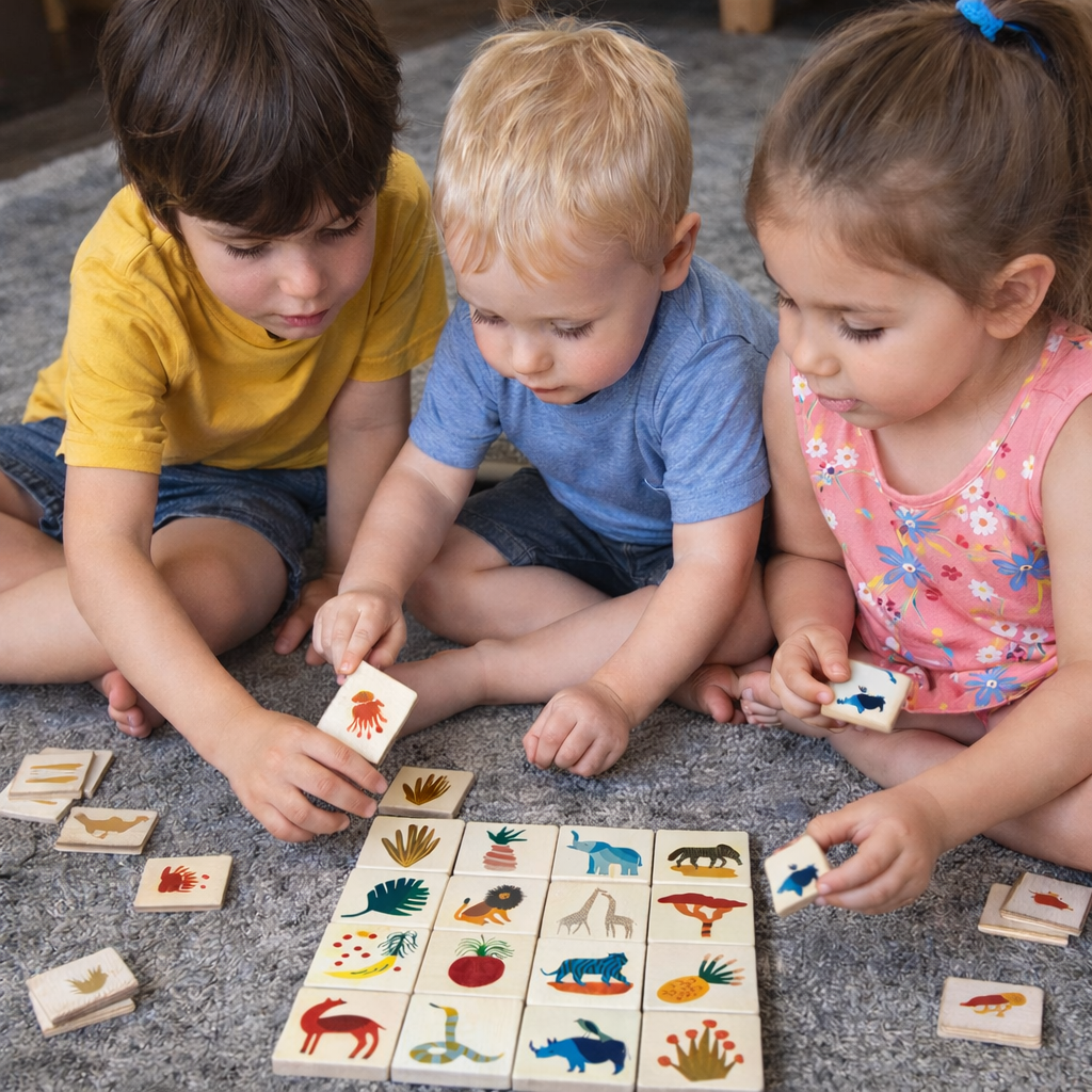 MemoryMatch – Legno & Educativo – Gioco di memoria Jungle