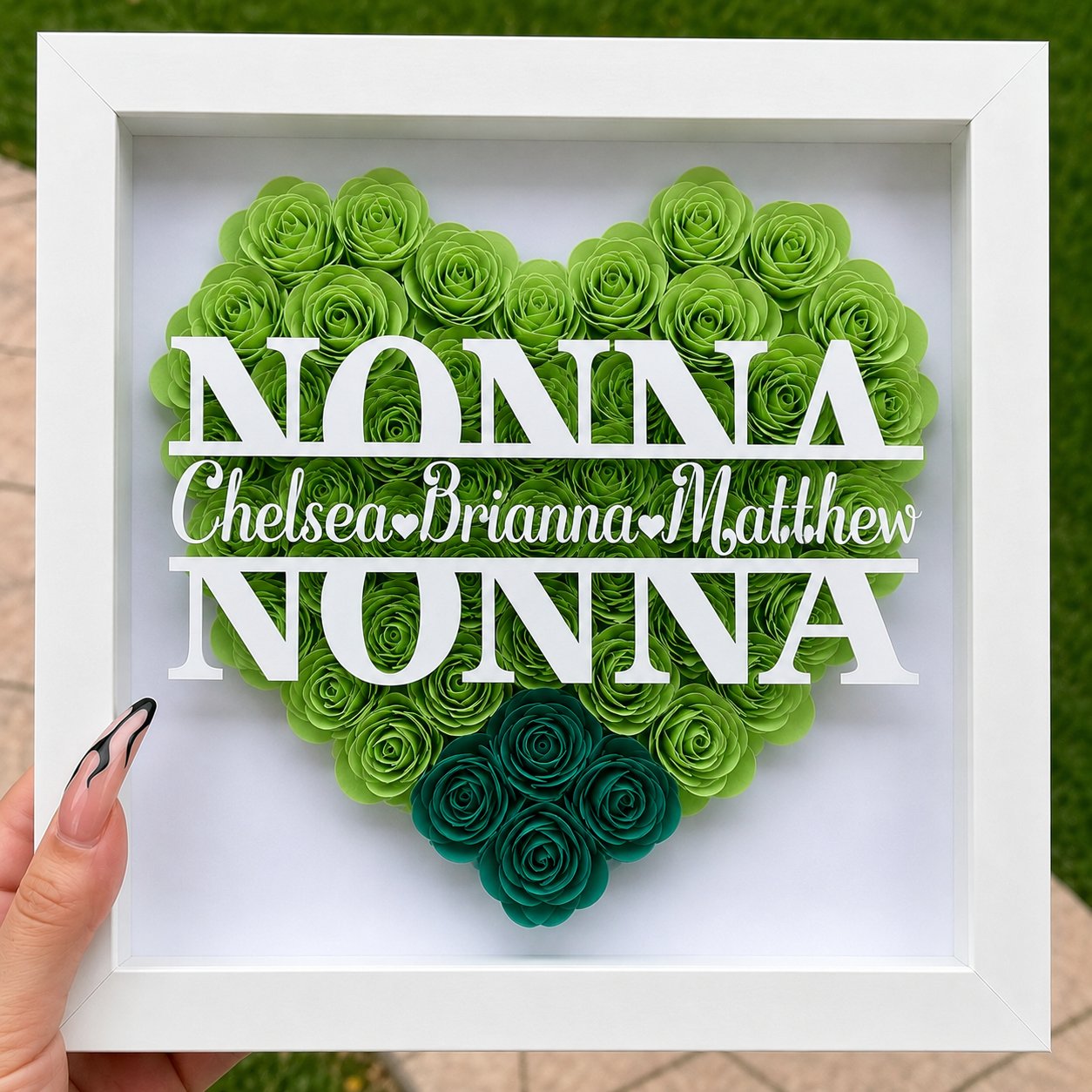 Personalized Rose Shadow Box – Regalo unico per la Festa della Mamma – Scatola con rose personalizzate