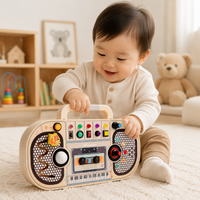 Thumbnail for Wooden Busy Board – Motricità e interazione – Attività con il pannello musicale
