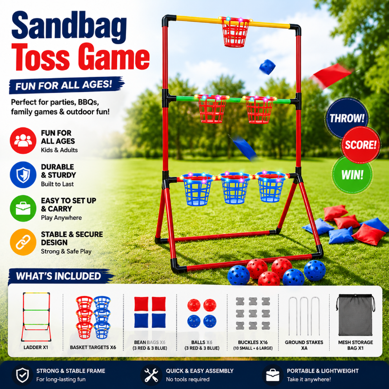 Sandbag Toss Game – Interattivo e all'aperto – Set di giochi con sacchetti di semi