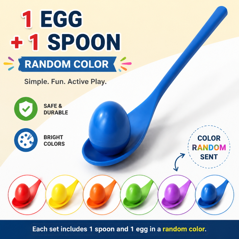 Wooden Egg Spoon Game – Motricità e apprendimento – Gioco di equilibrio "Corsa delle uova"