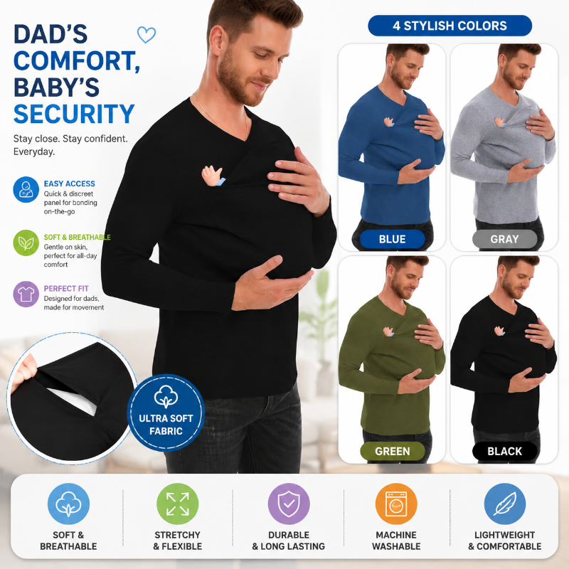 Kangaroo Pocket Shirt – Comodo e pratico – T-shirt con marsupio per uomo