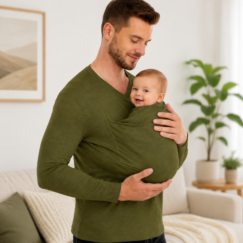 Kangaroo Pocket Shirt – Comodo e pratico – T-shirt con marsupio per uomo