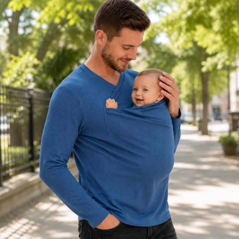Kangaroo Pocket Shirt – Comodo e pratico – T-shirt con marsupio per uomo