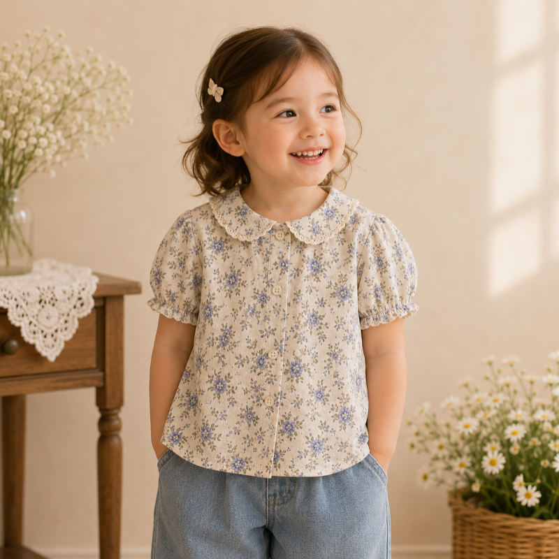 Girls Summer Fashion Top – Leggero e comodo – Top vintage da bambina