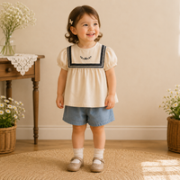 Thumbnail for Girls Summer Fashion Top – Leggero e comodo – Top vintage da bambina