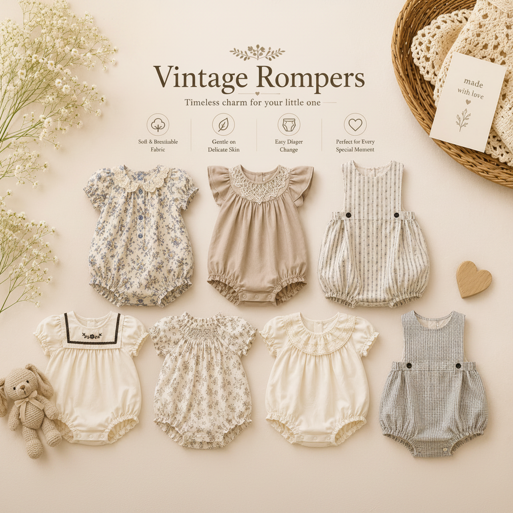 Vintage Rompers – Intramontabile e morbido – Tutina per neonati