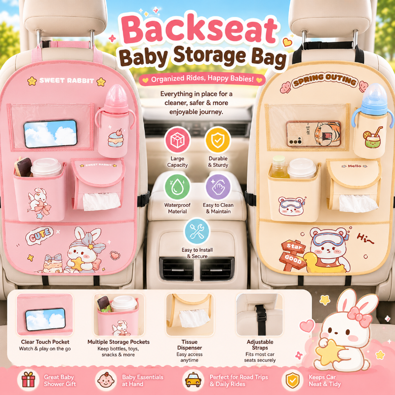 Backseat Baby Storage Bag – Pratica e capiente – Borsa portaoggetti per auto