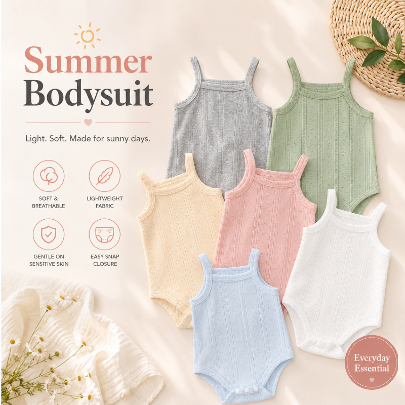 Summer Bodysuit – Leggero e confortevole – Body in maglia per neonati