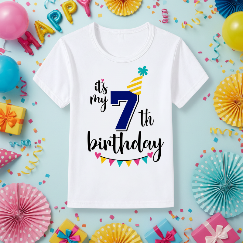 Birthday Graphic Tee – Carina e leggera – Maglietta per bambini per il compleanno