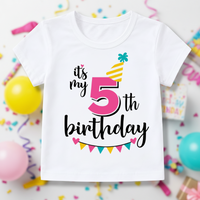 Thumbnail for Birthday Graphic Tee – Carina e leggera – Maglietta per bambini per il compleanno