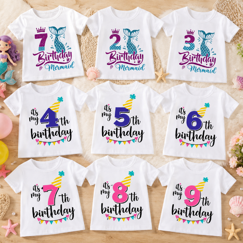Birthday Graphic Tee – Carina e leggera – Maglietta per bambini per il compleanno