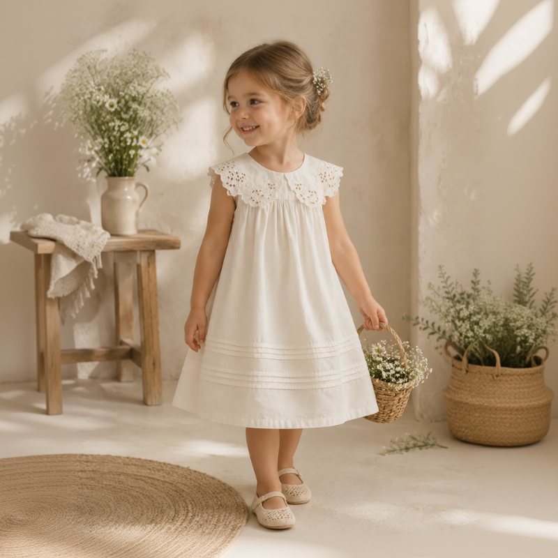 Sleeveless Dress – Elegante e comoda – Abito con collo in pizzo