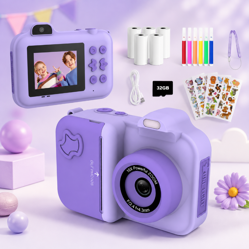 Instant Print Camera – Creativo e interattivo – Fotocamera istantanea per bambini