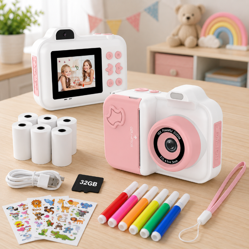 Instant Print Camera – Creativo e interattivo – Fotocamera istantanea per bambini