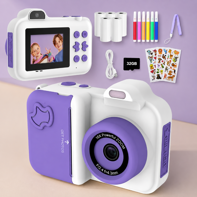 Instant Print Camera – Creativo e interattivo – Fotocamera istantanea per bambini