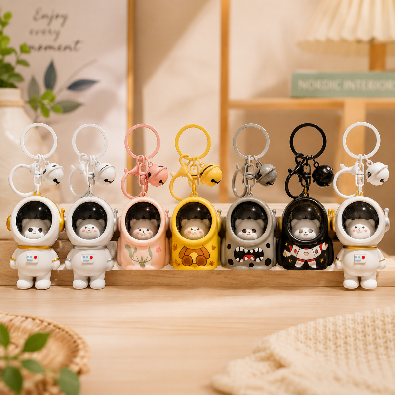 Glowing Astronaut Charm – Carino e luminoso – Portachiavi a forma di astronauta