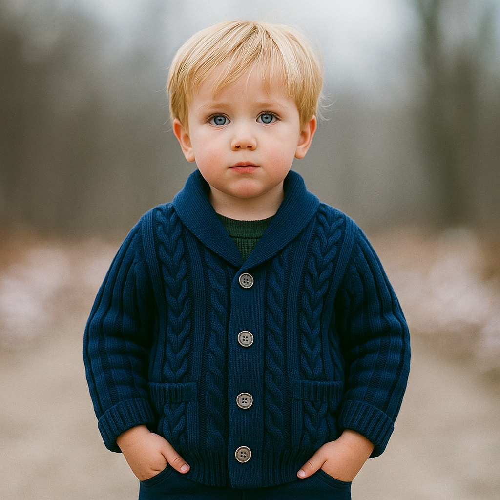 CozyCub – Comodo e alla moda – Cardigan lavorato a maglia per bambini