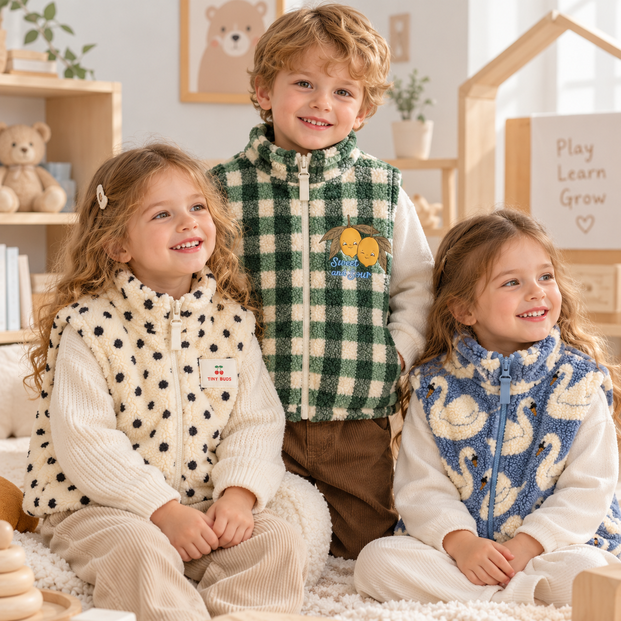TinyWarm – Accogliente e confortevole – Gilet in peluche per bambini