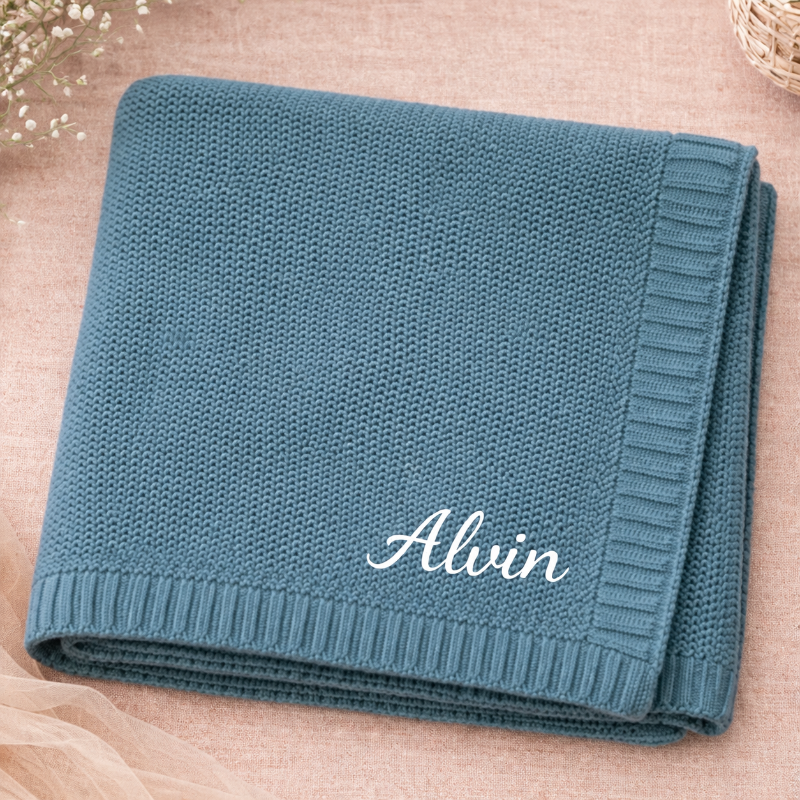 Personalized Baby Blanket – Morbida e unica – Coperta in cotone personalizzata con ricamo