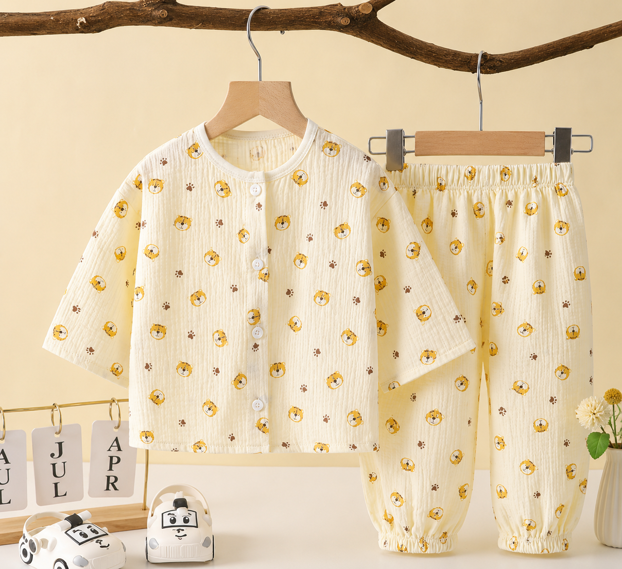 Mini Fashion™ - Materiale traspirante - Pigiama in lino per bambini