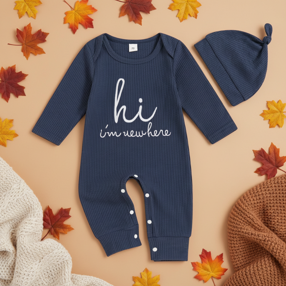 CuddleBaby – Ciao, sono nuova qui – Set composto da tutina per neonati e berretto