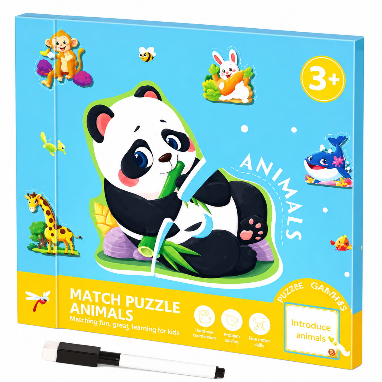 SmartMatch – Divertente e istruttivo – Libro magnetico 2 in 1 con disegni e puzzle