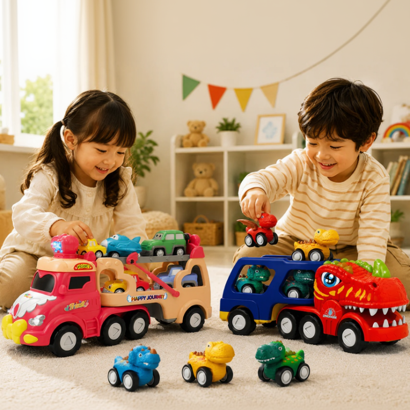 DinoDrive – Creativo e avventuroso – Set da gioco con camion 5 in 1