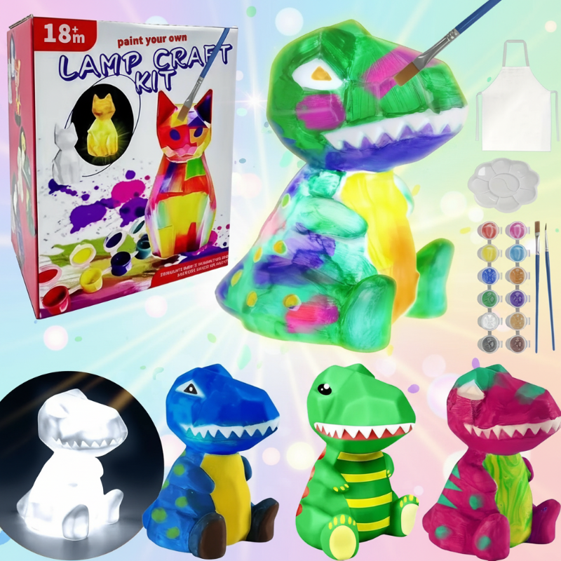 MiniCrafters – Creatività e apprendimento – Set di colori per dipingere animali su lampade fai da te