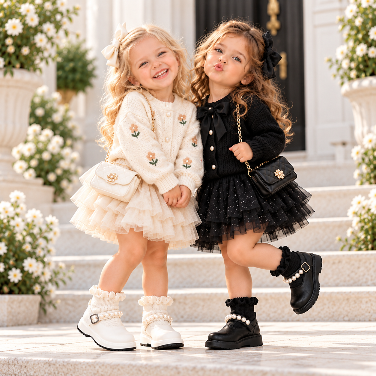 PearlCharm – Eleganti e carini – Stivaletti da bambino con dettagli in perline