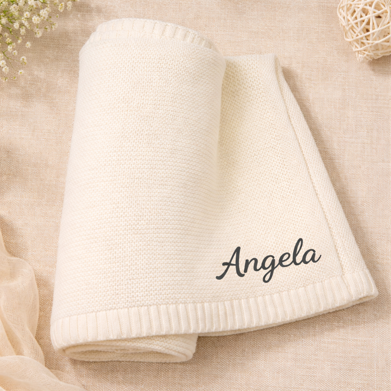 Personalized Baby Blanket – Morbida e unica – Coperta in cotone personalizzata con ricamo