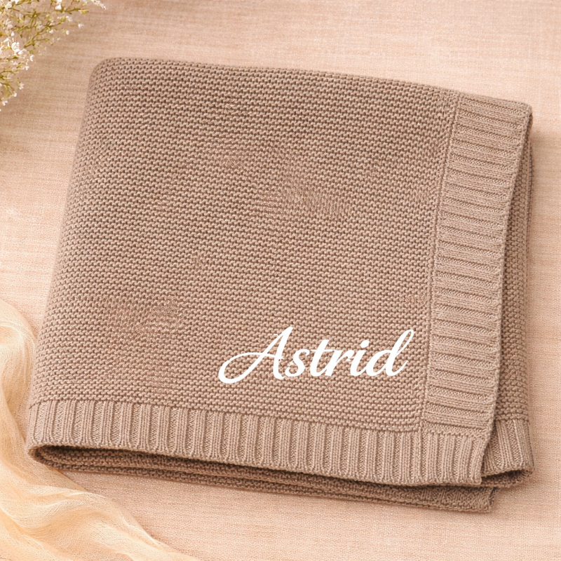 Personalized Baby Blanket – Morbida e unica – Coperta in cotone personalizzata con ricamo
