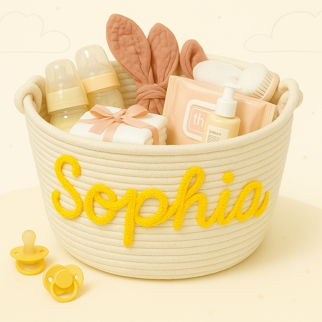 CuddleBasket – Carino e personale – Cestino per pannolini personalizzato