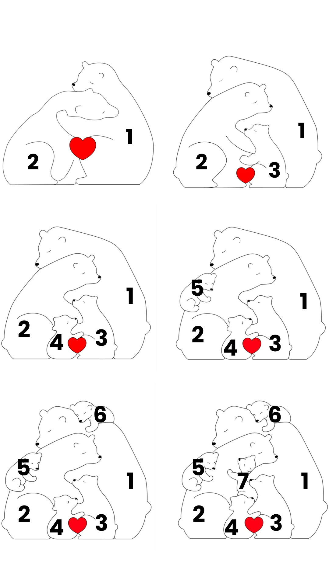 Family Puzzle™ – Regalo personalizzato per la Festa della Mamma con una famiglia di orsacchiotti