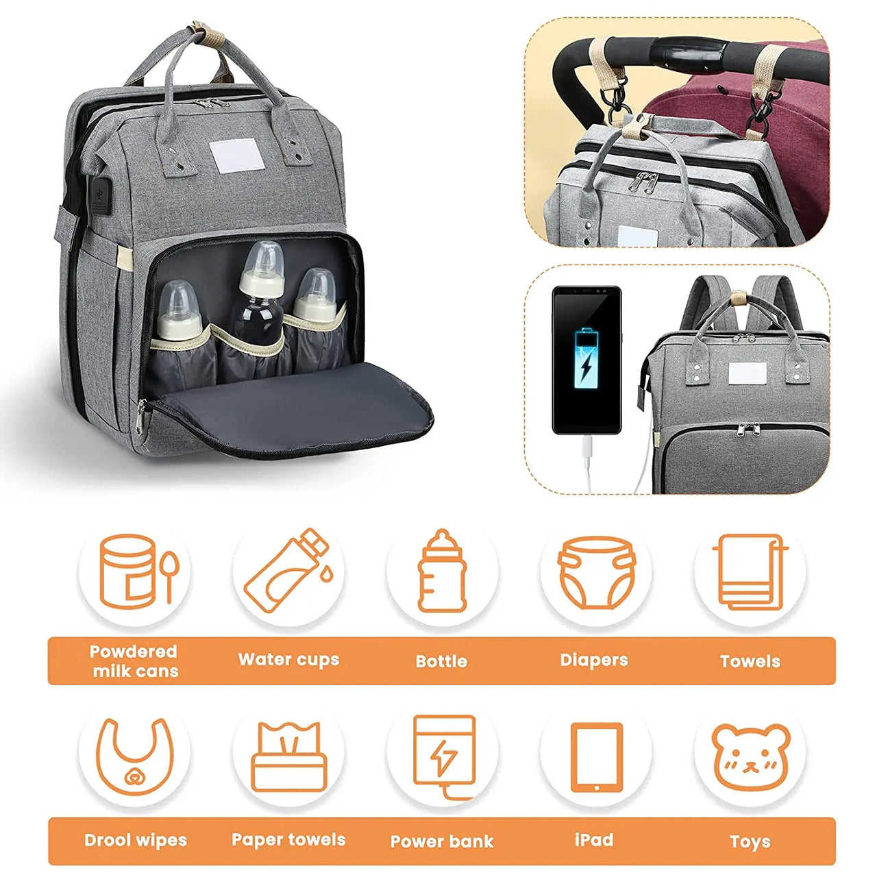 Travel Bag™ - Borsa multifunzionale per pannolini - Zaino per neonati