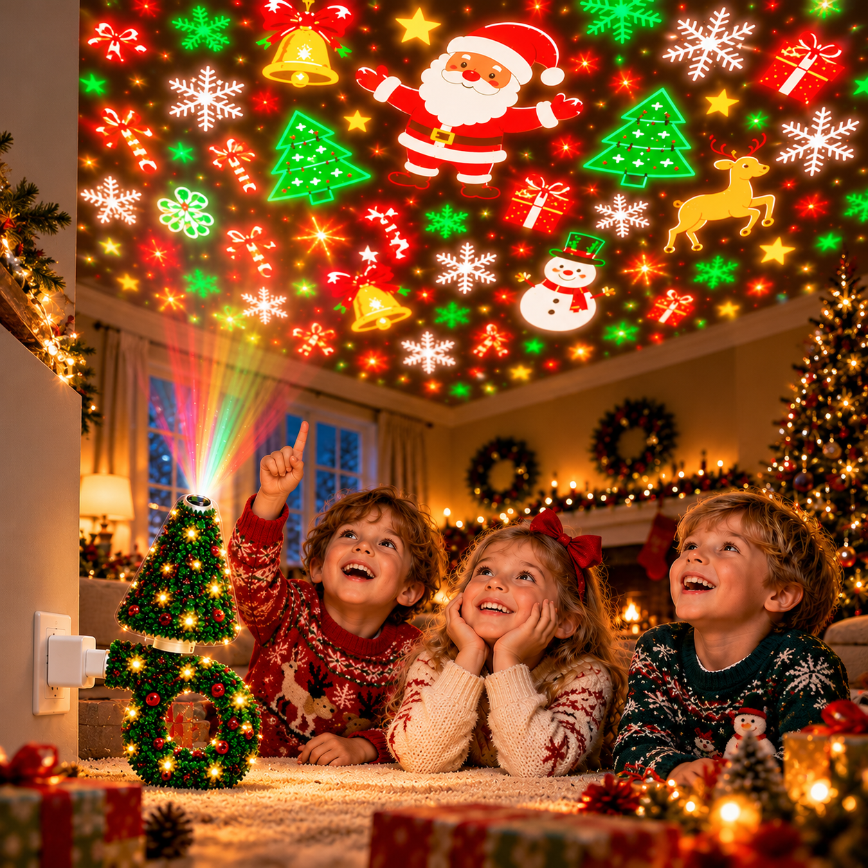 HolidayBeam – Festoso e suggestivo – Proiettore natalizio USB con giochi di luce