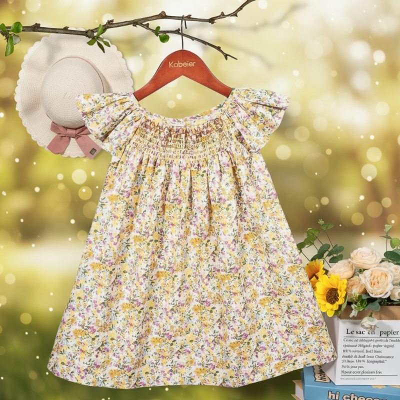 Floral Dress – Leggera e ariosa – Abito da bambina con maniche svolazzanti