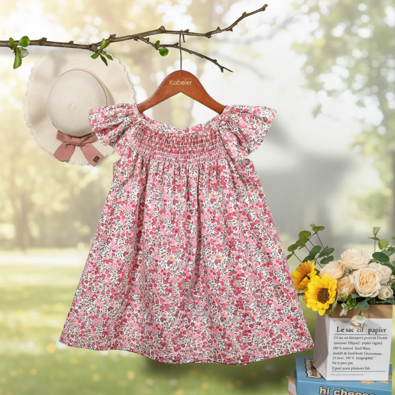 Floral Dress – Leggera e ariosa – Abito da bambina con maniche svolazzanti