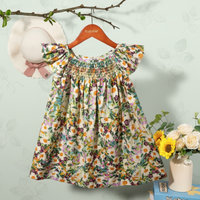 Thumbnail for Floral Dress – Leggera e ariosa – Abito da bambina con maniche svolazzanti