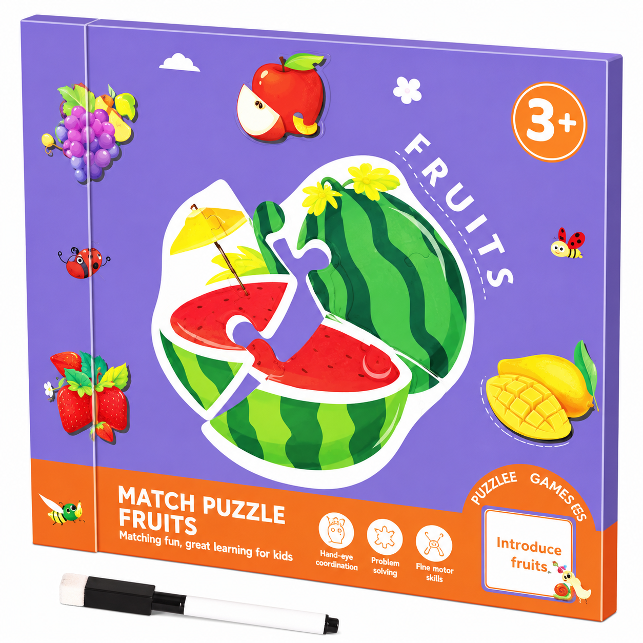 SmartMatch – Divertente e istruttivo – Libro magnetico 2 in 1 con disegni e puzzle