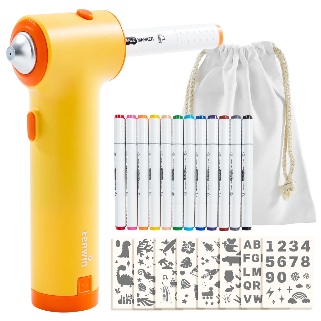 PaintBuddy – Creativo ed educativo – Set da disegno portatile con aerografo